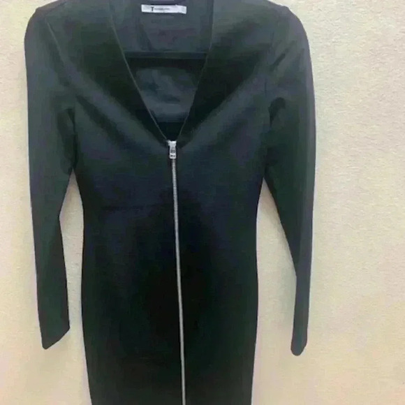 Alexander Wang Dress Black Bandage Full Zip Mini Dress Size 4 - Picture 3 of 5